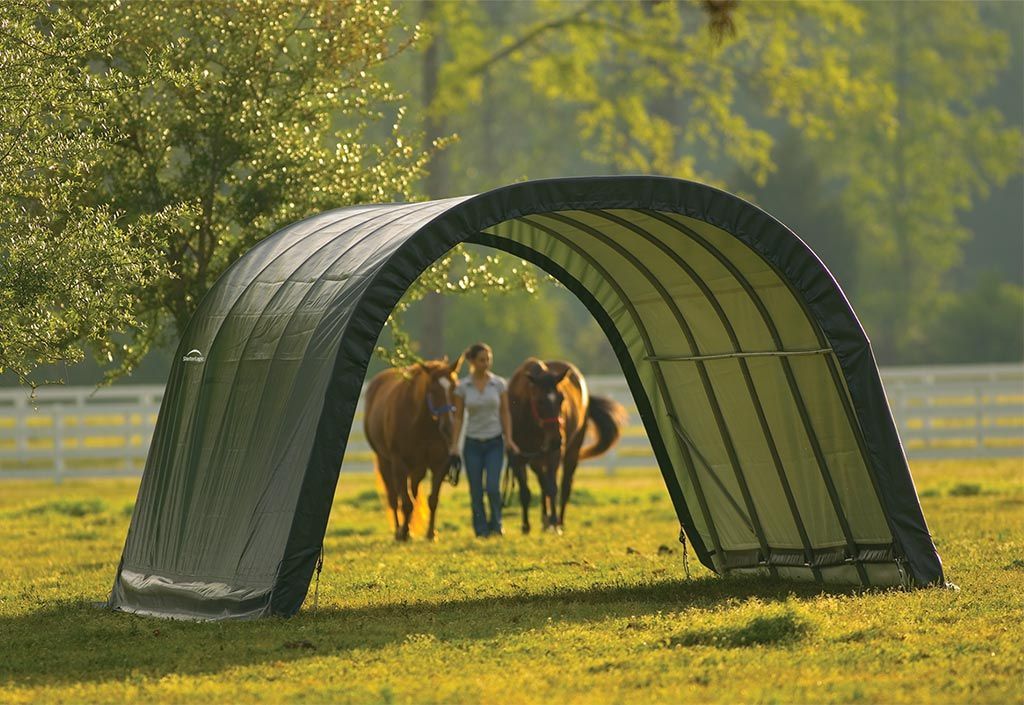 Abri souple pour chevaux box mobile pour animaux 6 m – 24 m²