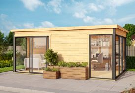 Bureau de jardin habitable en bois et double vitrage Domeo 3+ Lasita