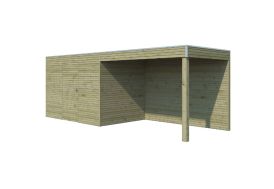 Abri de jardin en bois traité autoclave Gardenas Qube 12 m² + appentis