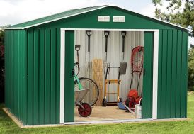 Abri de jardin en métal vert 10 m² Duramax 10 x 10 - 0,33 mm