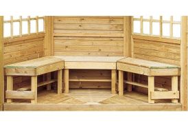 banc pour abri de jardin Hexagonal en Bois Pavillon Aquitaine