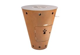 Braséro Barbecue César Remundi en Acier et Inox Ø72 cm H85 cm 