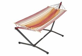 hamac jobek avec support métal orange et noir