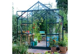 serre de jardin aluminium vert et verre trempé Laurus Uranus 8300 Lams