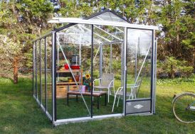 Porte Coulissante Serre de Jardin en Verre Trempé Lams Essentia 7,3 m²