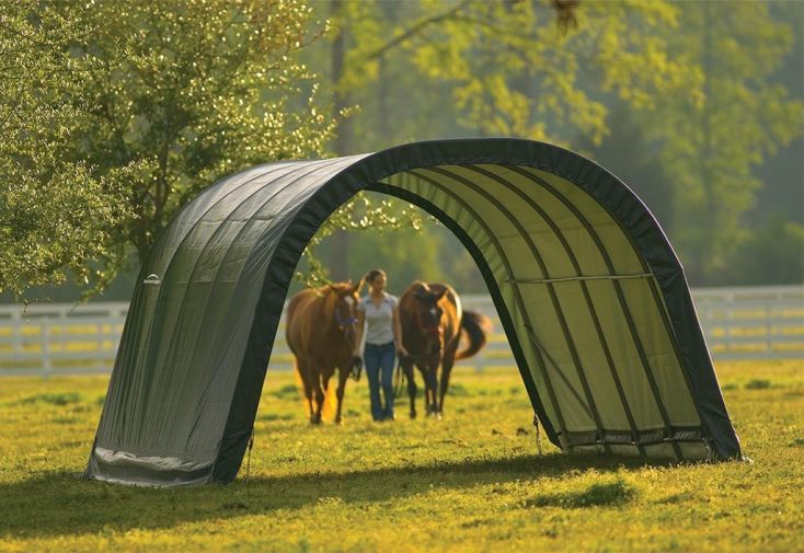Abri souple pour chevaux box mobile pour animaux 6 m – 24 m²