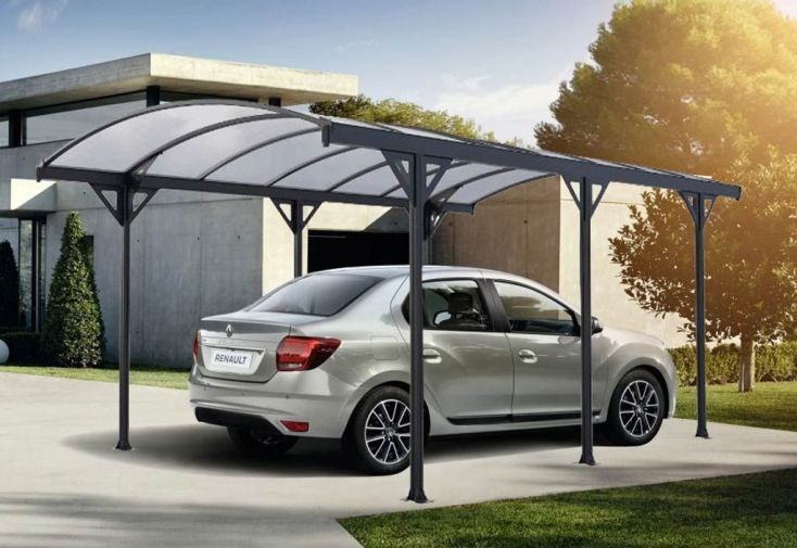 Carport en Aluminium et Polycarbonate 6 mm Couv’Voiture 5 x 3 m