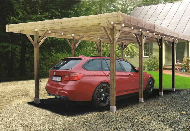 Carport Bois Autoclave Modulable 4 x 5 m