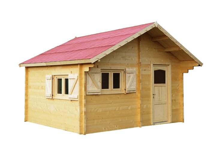 Abri de jardin en bois d’épicéa brut 60 mm – 24,96 m²