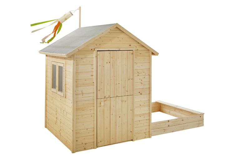 Cabane enfant en bois Soulet avec bac à sable – Élisabeth