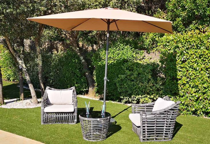 Parasol rectangulaire inclinable en aluminium et polyester Tilt 2 x 3 m