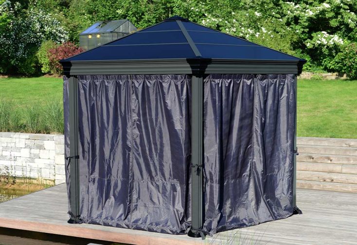 Rideaux pour tonnelle de jardin hexagonale Roma 3,6 x 4 | Palram - Canopia