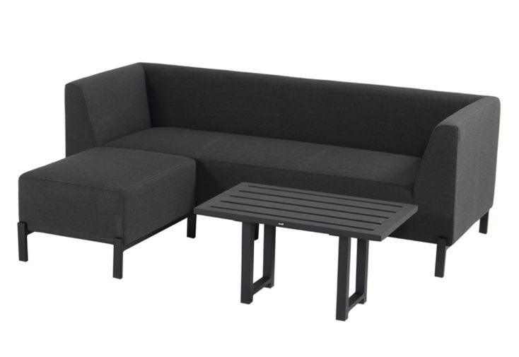 Salon de jardin 3 places en aluminium et tissu Dion Set