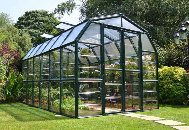 Serre de jardin polycarbonate et PVC 10 m² – Grand Gardener 8x12